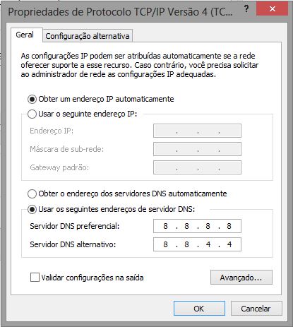 Configura o de rede windows 8